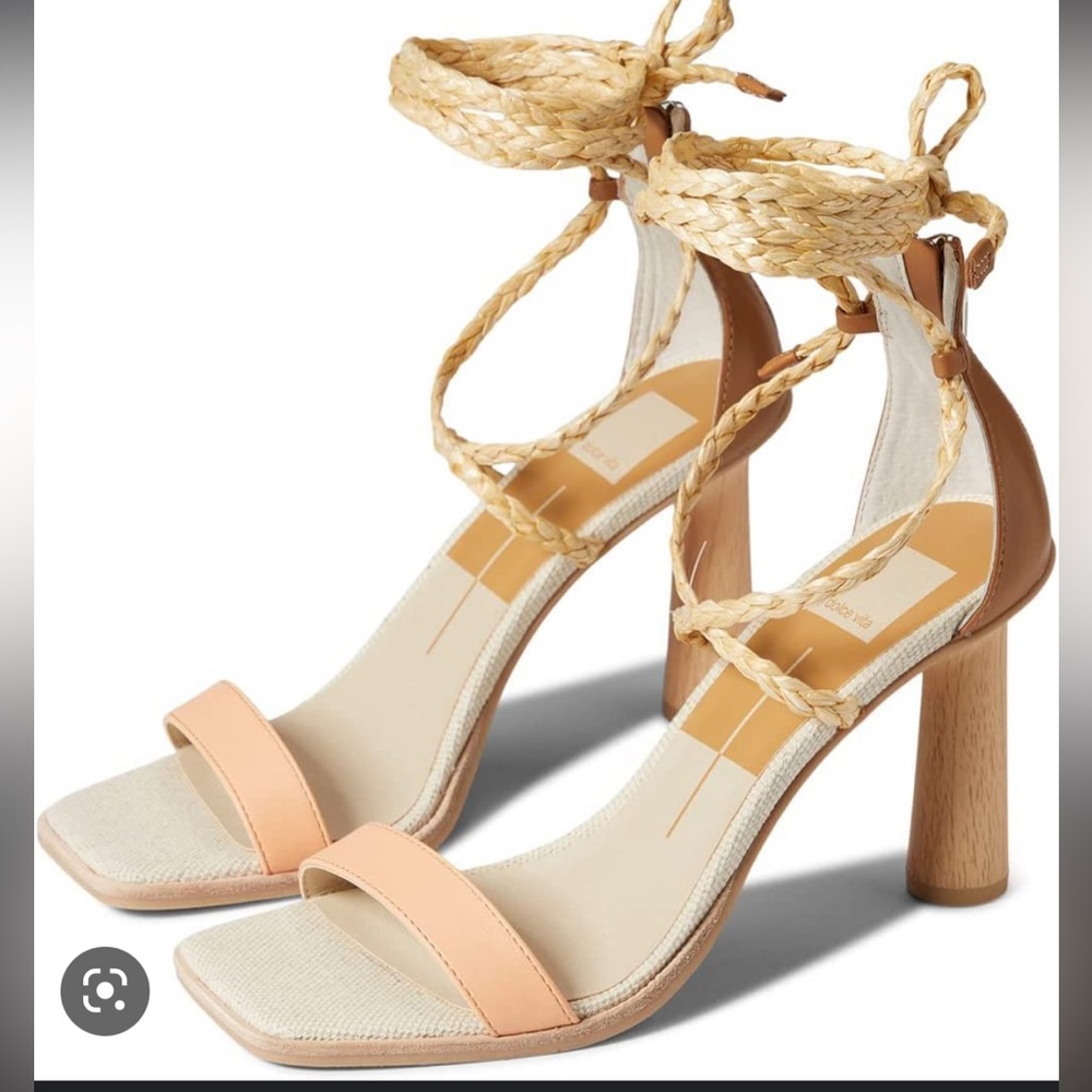 Dolce Vita NWT Quan Open Toe Heeled Sandal with Wooden Heel Size 10